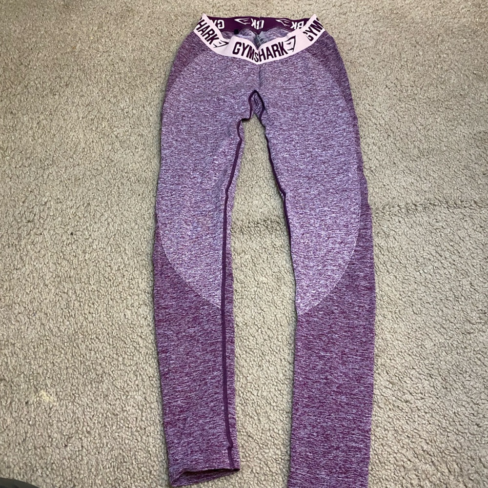 Gymshark Flex Seamles Logo Waistband Contour Leggings Dark Ruby Marl Size S